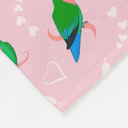 Couverture Polaire Pêche verte face à l'oiseau (Coin)