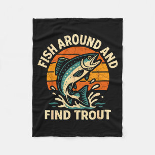Couverture Polaire Pêche vintage autour et trouver la truite Pêcheur 