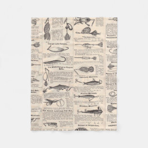 Couverture Polaire Pêche vintage leures : pêcheur d'antiquité des ann