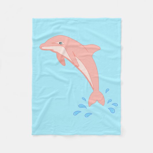 Couverture Polaire Pêches le dauphin rose (Devant)
