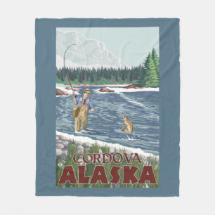 Couverture Polaire Pêcheur de mouche - Cordova, Alaska