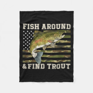 Couverture Polaire Pêchez Autour Et Trouvez La Truite Drapeau América
