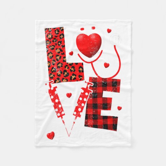 Couverture Polaire Pediatric Peds Nurse Valentines Day Love Heart Ste (Devant)