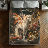 Couverture Polaire Pégase vintage Pink Et Orange Floral Fairytale