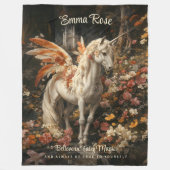 Couverture Polaire Pégase vintage Pink Et Orange Floral Fairytale (Devant)