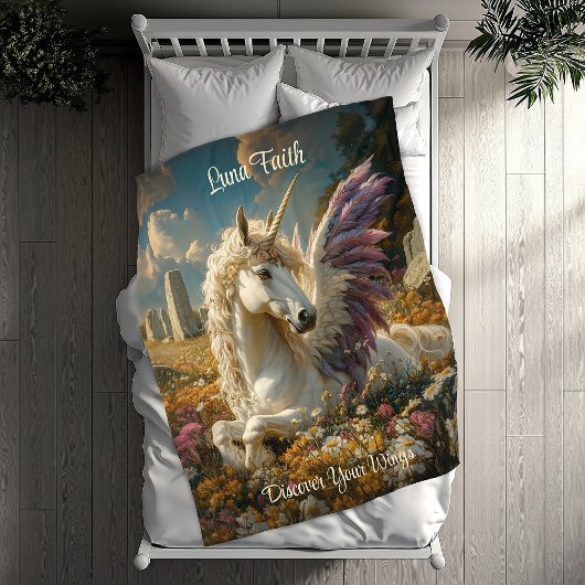 Couverture Polaire Pégase Violet Cercle de Pierre Imaginaire Cheval M