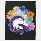 Couverture Polaire Pegasus Fleur Noir (Devant)
