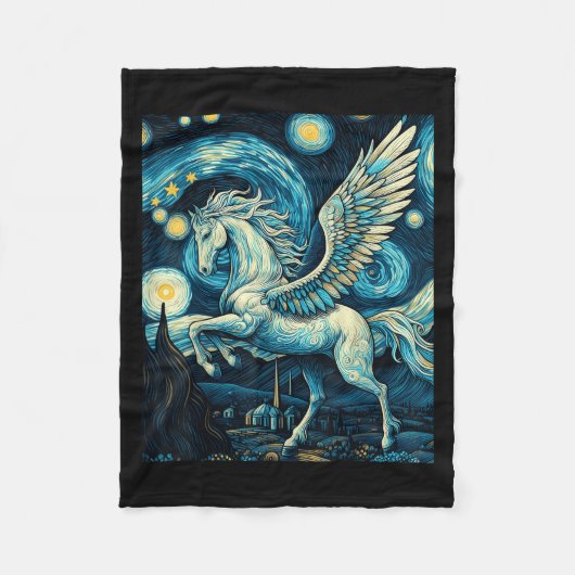 Couverture Polaire Pegasus Sous Starry Night Sky Art Graphisme Christ (Devant)