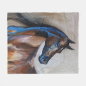 Couverture Polaire Peinture à cheval arabe (Devant (Horizontal))
