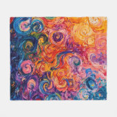 Couverture Polaire Peinture à l'huile de tourbillons psychédélique (Devant (Horizontal))