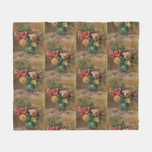 Couverture Polaire Peinture à l'huile florale française vintage de Re