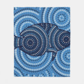 Couverture Polaire Peinture à points de poisson autochtone (Devant)