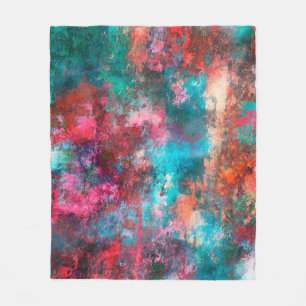 Couverture Polaire Peinture Abstraite. Brosses, taches de peinture. M