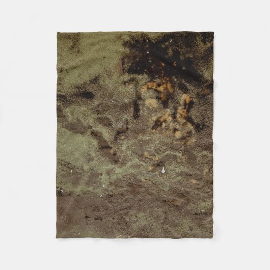 Couverture Polaire Peinture abstraite Brown et noire (Devant)