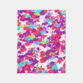 Couverture Polaire Peinture Abstraite colorée, rouge et violet (Devant)