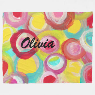 Couverture Polaire Peinture abstraite de cercle d'art moderne