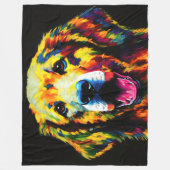 Couverture Polaire Peinture Abstraite de Golden Retriever (Devant)