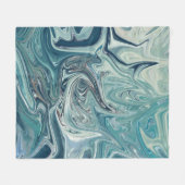 Couverture Polaire Peinture Abstraite de la mer Bleue (Devant (Horizontal))
