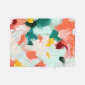 Couverture Polaire Peinture abstraite moderne turquoise, jaune, vert  (Devant (Horizontal))