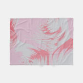 Couverture Polaire Peinture abstraite rose et blanche (Devant (Horizontal))