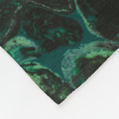Couverture Polaire Peinture abstraite turquoise et blanche (Coin)