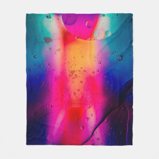 Couverture Polaire Peinture abstraite verte et rouge