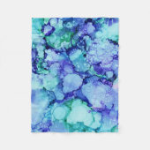 Couverture Polaire Peinture abstraite violette et bleue (Devant)
