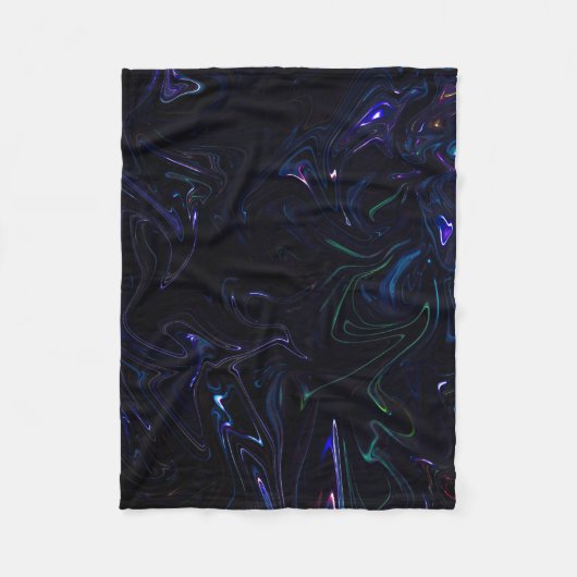 Couverture Polaire Peinture abstraite violette et noire (Devant)