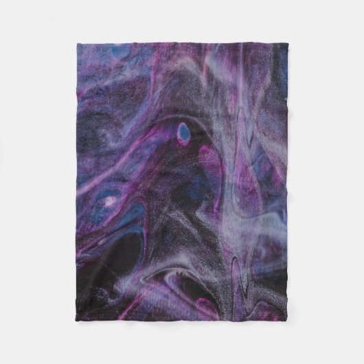 Couverture Polaire Peinture abstraite violette et rose (Devant)