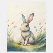 Couverture Polaire Peinture aquarelle de lapin lapin (Devant)