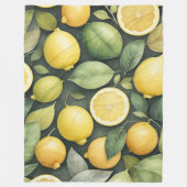 Couverture Polaire Peinture aquarelle des citrons (Devant)