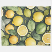 Couverture Polaire Peinture aquarelle des citrons (Devant (Horizontal))