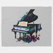 Couverture Polaire Peinture aquarelle Grand Piano (Devant (Horizontal))
