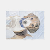 Couverture Polaire Peinture beagle - Cute Original Chien Art (Devant (Horizontal))