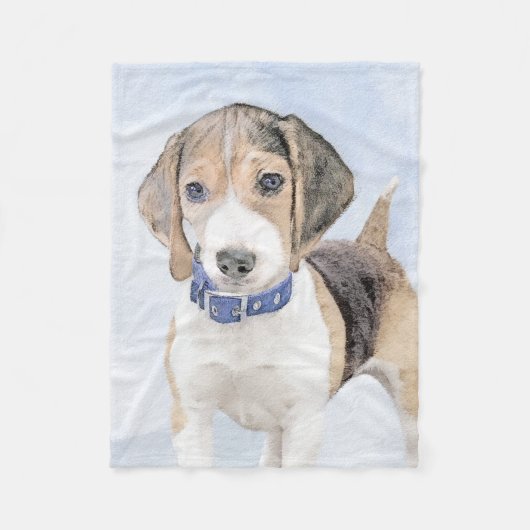 Couverture Polaire Peinture beagle - Cute Original Chien Art (Devant)