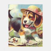 Couverture Polaire Peinture Beagle sur chiot (Devant)