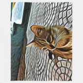 Couverture Polaire Peinture Belle Chat (Devant)