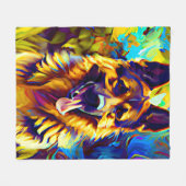 Couverture Polaire Peinture berger allemande tons or (Devant (Horizontal))