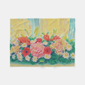Couverture Polaire Peinture colorée de fleurs (Devant (Horizontal))