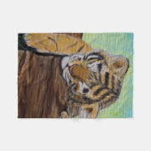 Couverture Polaire Peinture Cute Sleeping Tiger Cub (Devant (Horizontal))