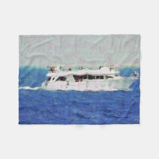 Couverture Polaire Peinture de bateau (Devant (Horizontal))