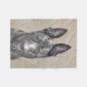 Couverture Polaire Peinture de berger hollandais - jolie art original (Devant (Horizontal))