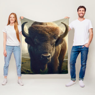 Couverture Polaire Peinture de bison