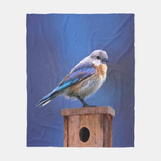 Couverture Polaire Peinture de Bluebird (Femelle) - Art original pour (Devant)