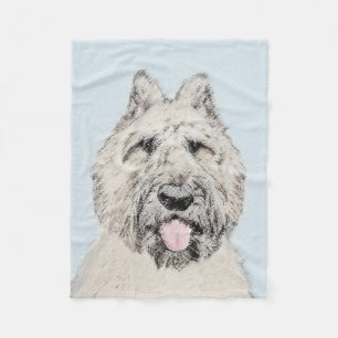 Couverture Polaire Peinture de Bouvier des Flandres - Art original de