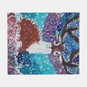 Couverture Polaire Peinture de cerfs (Devant (Horizontal))