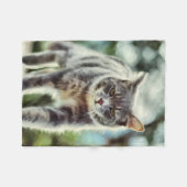 Couverture Polaire Peinture de chat (Devant (Horizontal))