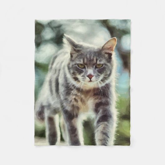 Couverture Polaire Peinture de chat (Devant)