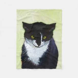 Couverture Polaire Peinture de chat de Tuxedo - Cute Original Cat Art