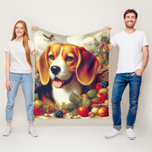 Couverture Polaire Peinture de chiot Beagle vintage